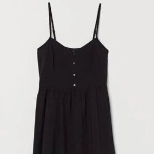 NWT, H&M • Linen Black Mini Dress, Size XS